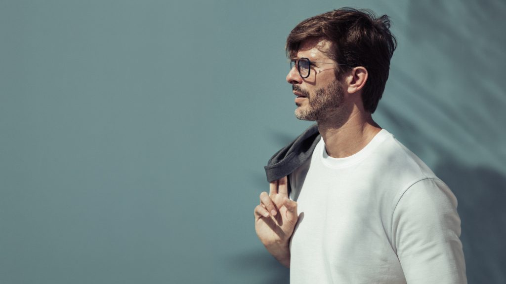 Commercial portrait photography showcasing optical glasses, shot by Ravix Media for the Monogram B2B campaign.